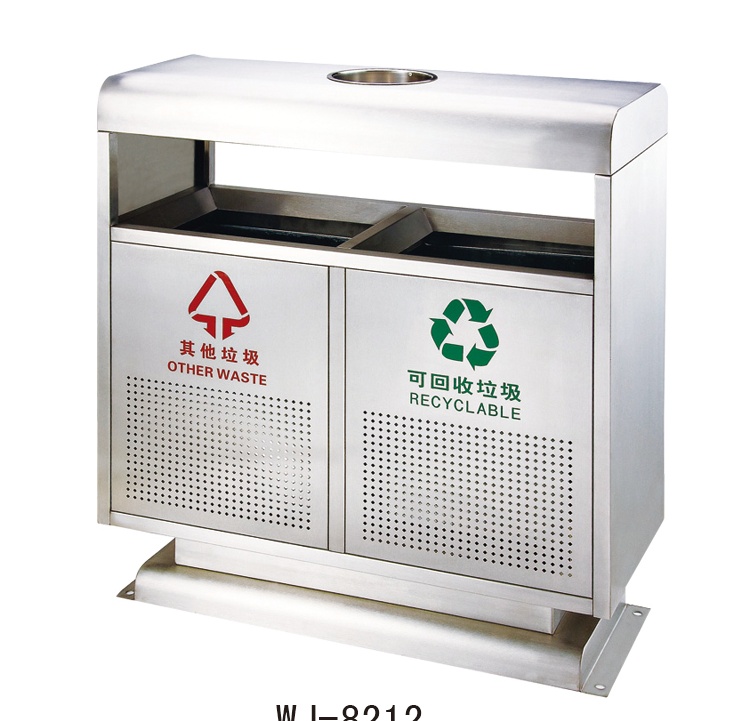 山東不銹鋼果皮箱，濰坊不銹鋼垃圾桶